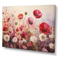 thumbnail image 2 of Designart "Coral Flower landscape Ruby Garden I" Abstract Botanicals Canvas Art Print, 2 of 5