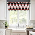 thumbnail image 2 of Hokiten Rod Pocket Curtain Valance, Red Black White Farmhouse Window Valance for Living Room, Bedroom, Kitchen Abstract Geometric Ocean Wave Stripe 42"W x 12"L, 2 of 8