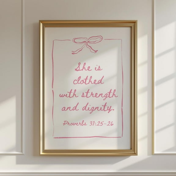 Pink Christian Wall Art Bible Verse Nursery Baby Room Decor Cute Bow Nursery Bible Art Baby Shower Christian Gift Wall Art In Pink Wall Art, Modern Wall Decor, 8x12 UNFRAMED