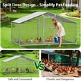 thumbnail image 3 of Sylviera Metal Walk-in Chicken Coop, 10x6.5x6.4FT Outdoor Poultry Enclosure, Reinforced Frame and Waterproof Cover for 8-15 Chickens, 3 of 9