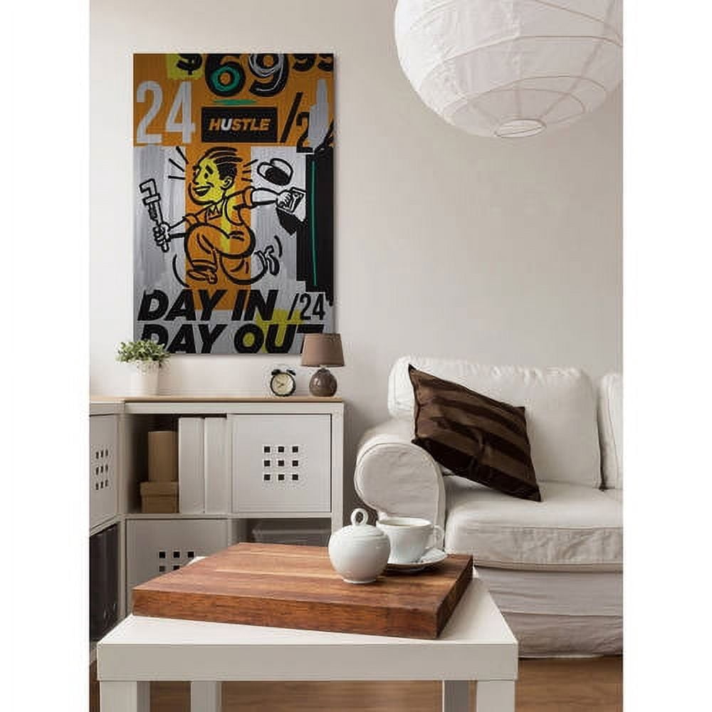 Marmont Hill "Hustle II" by Josh Ruggs Painting Print on Brushed Aluminum