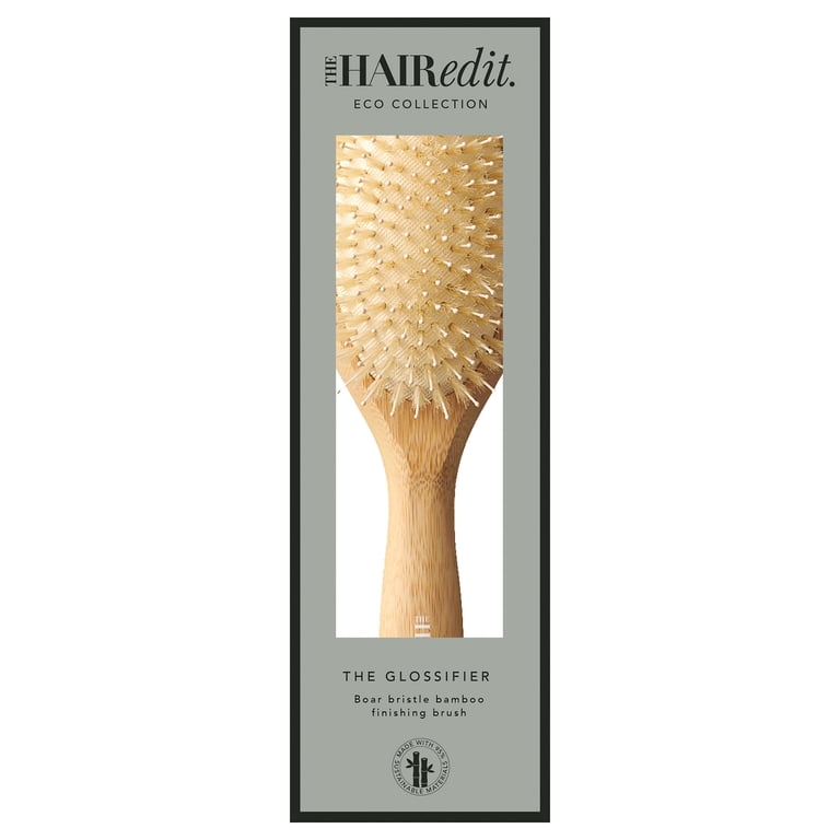 The Hair Edit Glossifier Boar Bristle Bamboo Hair Brush - Walmart.com
