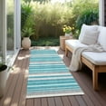 thumbnail image 6 of Addison Rugs Chantille Indoor/Outdoor Transitional Stripes Teal Washable Runner Rug, 2'3" x 7'6", 6 of 6