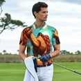 thumbnail image 3 of Balery Cool Camel Oasis Vibes Camisa Polo de Hombre con Estampado, de Manga Corta y Tejido Medio, Camisa Tipo Golf Polo-3X-Large, 3 of 6
