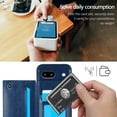 thumbnail image 6 of Wallet Case for Google Pixel 8A with Card Holder, Back Folio Flip Premium PU Leather Kickstand Card Slots Case, Double Strong Magnetic Clasp Durable Shockproof Phone Case,Darkblue, 6 of 10