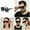Black, variant on Trendy Oversized Frame Connected Sunglasses Street Style Driving Eyewear With Squash Goggles Men