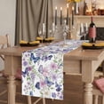 thumbnail image 2 of Table Runners 72 Inches Long Dress Scarves, Pink Flowers Farmhouse Kitchen/Dining Table Runner, Coffee Tablerunners, Spring Floral Purple Butterflies Watercolor 18x72 Inch, 2 of 9