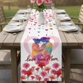 thumbnail image 4 of Mother's Day Table Runner 90 Inches, Watercolor Love You Mom Carnations Flowers Bed Runner Dresser Scarves Tabletop for Indoor Outdoor Parties/Ceremony/Banquet, 13" x 90", 4 of 9