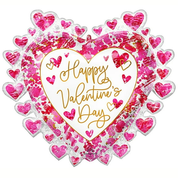 29 inch Heartful Valentine'S Day Foil Mylar Balloon - Party Supplies Decorations