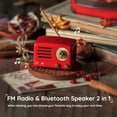 thumbnail image 5 of Muzen Altavoz Bluetooth portátil, OTR Metal Retro pequeño altavoz inalámbrico, radio FM con antena AUX, más de 10 horas de reproducción larga, audio estéreo de alta fidelidad con maleta, decoración de, 5 of 5