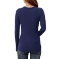 thumbnail image 2 of Anygrew Women Long Sleeve Top Casual Basic Slim Knit Ribbed T Shirt, 2 of 5
