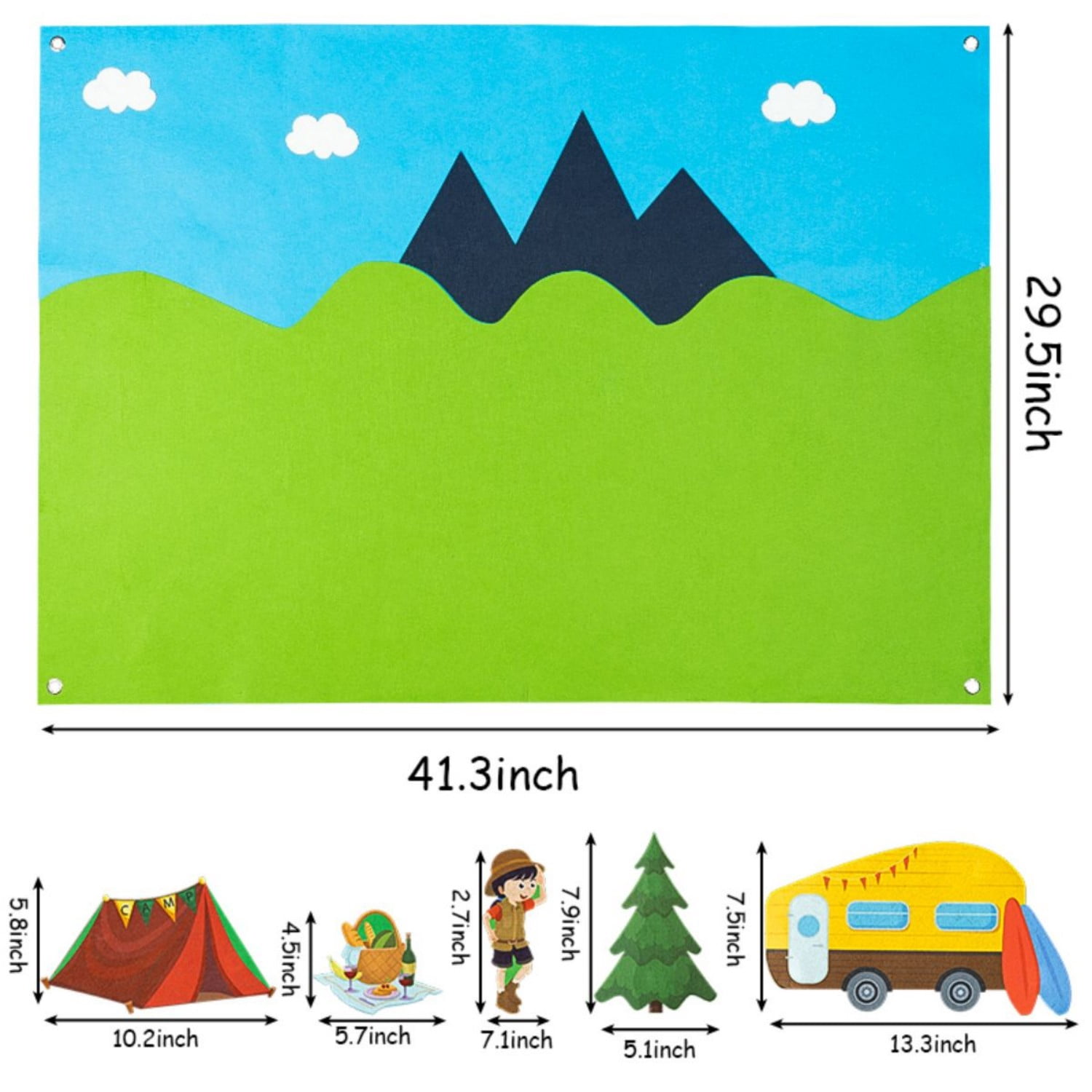 Laffact Felt Storyboard Set, Camping Theme Storytelling Craft, 46 Count