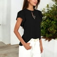 thumbnail image 3 of Women's Eyelet Ruffle Sleeve Top with Keyhole Tie Front- X Large, Black, 3 of 4