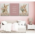 thumbnail image 4 of 3Pcs Cute bunny Canvas Wall Art Colorful wildflower Posters Prints Botanical Floral Rabbit Nursery Wall Decor Pictures Pink Inspirational Animal Paintings for Baby Girl Room Home Decoration Und, 4 of 7