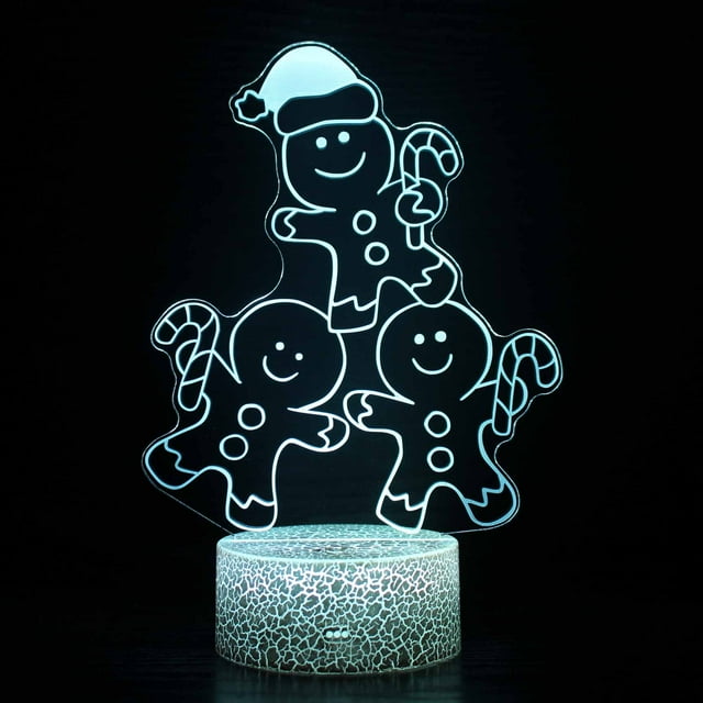Luz nocturna LED 3D Cookies Runs Kingdoms que cambia de color