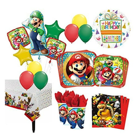 The Ultimate 16 Guest 94pc Super Mario Brothers Birthday Party