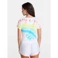 thumbnail image 3 of No Boundaries Pride Tie Dye Ribbed Graphic Cotton Baby Tee, Women's XXS-XXL, 3 of 5