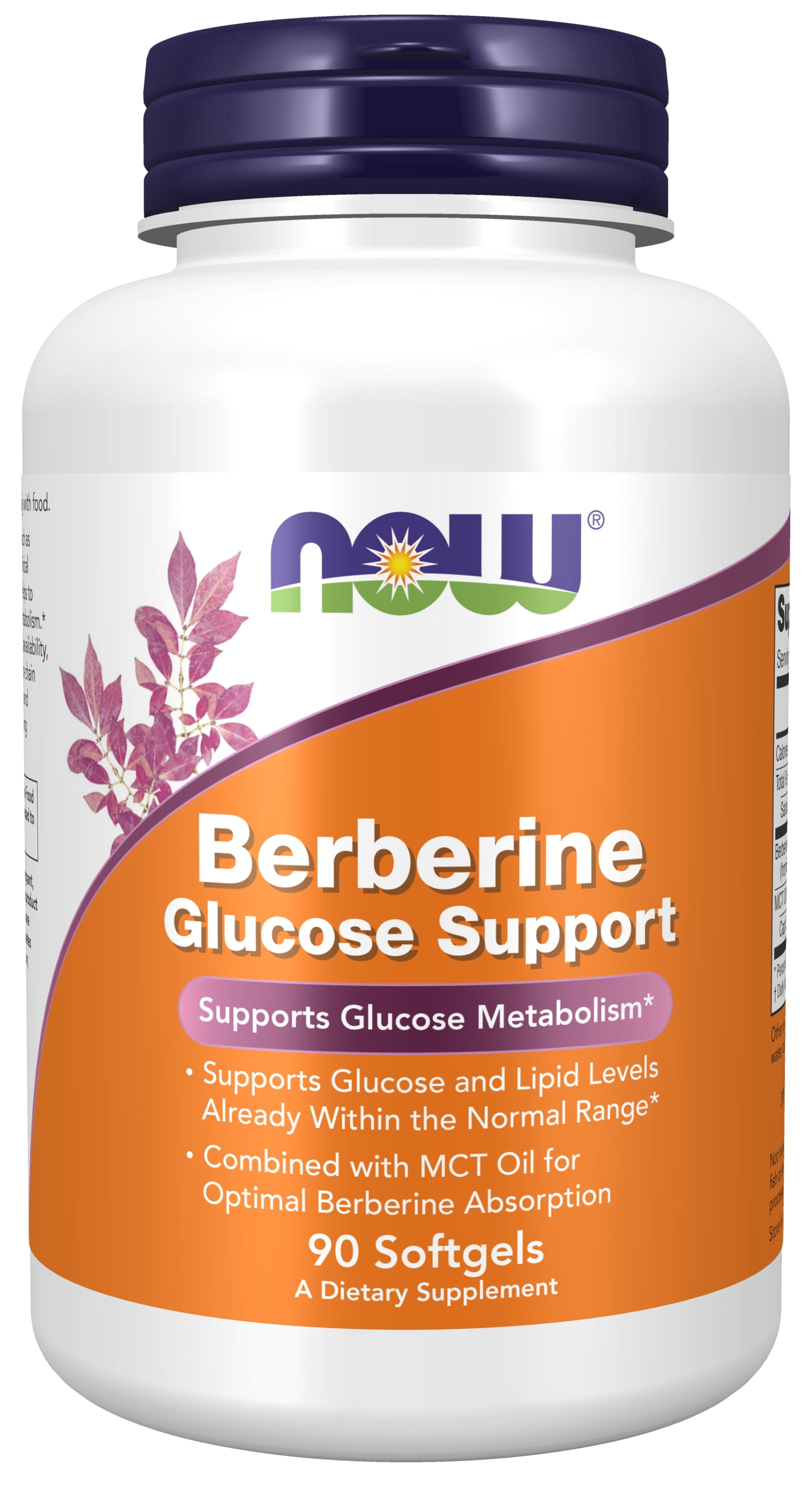 NOW Supplements, Berberine Glucose Support, Combined with MCT Oil, 60