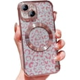 thumbnail image 6 of for iPhone Case,[Compatible with MagSafe] Luxury Bling Glitter Sparkly Leopard Print ElectroPlated Soft Shockproof Phone Case (Purple,iPhone 11), 6 of 6