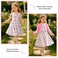 thumbnail image 4 of Lanbubble Toddler Girls Dresses with Ruffle Cardigan, 2‑Piece Fall Outfits for 3‑7T, 4 of 10