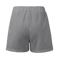 thumbnail image 7 of PIMSSY Women Casual Shorts Solid Color Straight Leg Lace Up Drawstring Pockets Classic High Waist Sports Loose Vacation Fashion Bottoms, 7 of 7