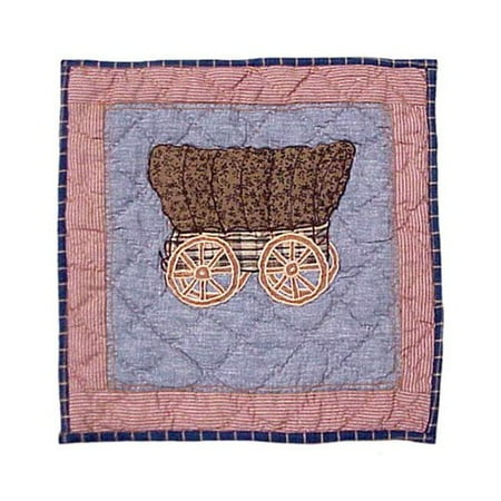 Patch Magic Cowboy Wagon Cotton Throw Pillow