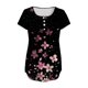 thumbnail image 5 of Mujeres de Verano Tops de Manga Corta Impresa Casual Cuello Redondo Plisado Superior 95% Poliéster 5% Spandex, Blusa de Moda para Todas las Estaciones, 5 of 6