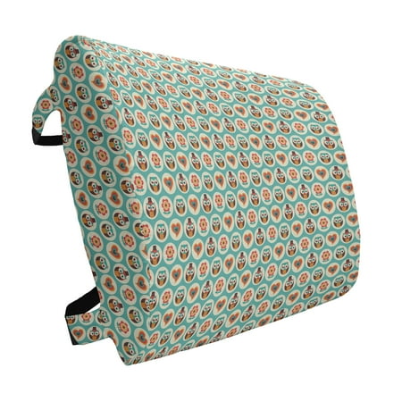 

Owl Lumbar Pillow Owls in Female and Male Clothing with Hearts Flowers Happy Playroom Print Soft Back Cushion for Office Chairs with Adjustable Straps 14 x 13 Multicolor by Ambesonne