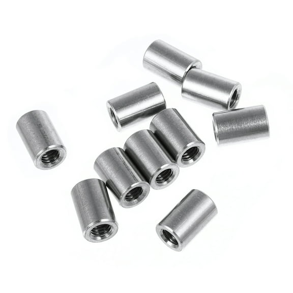 Welding Rod Nut Cylindrical Nuts Rivet Threaded Connecting Stainless Steel 10 Pcs