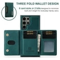 thumbnail image 2 of 2 in 1 Wallet Case for Samsung Galaxy S25 Ultra for Women Men, Detachable Cards Holder Magnetic Back Cover Stand Feature Shockproof Premium PU Leather Phone Cover for Samsung Galaxy S25 Ultra, Green, 2 of 12