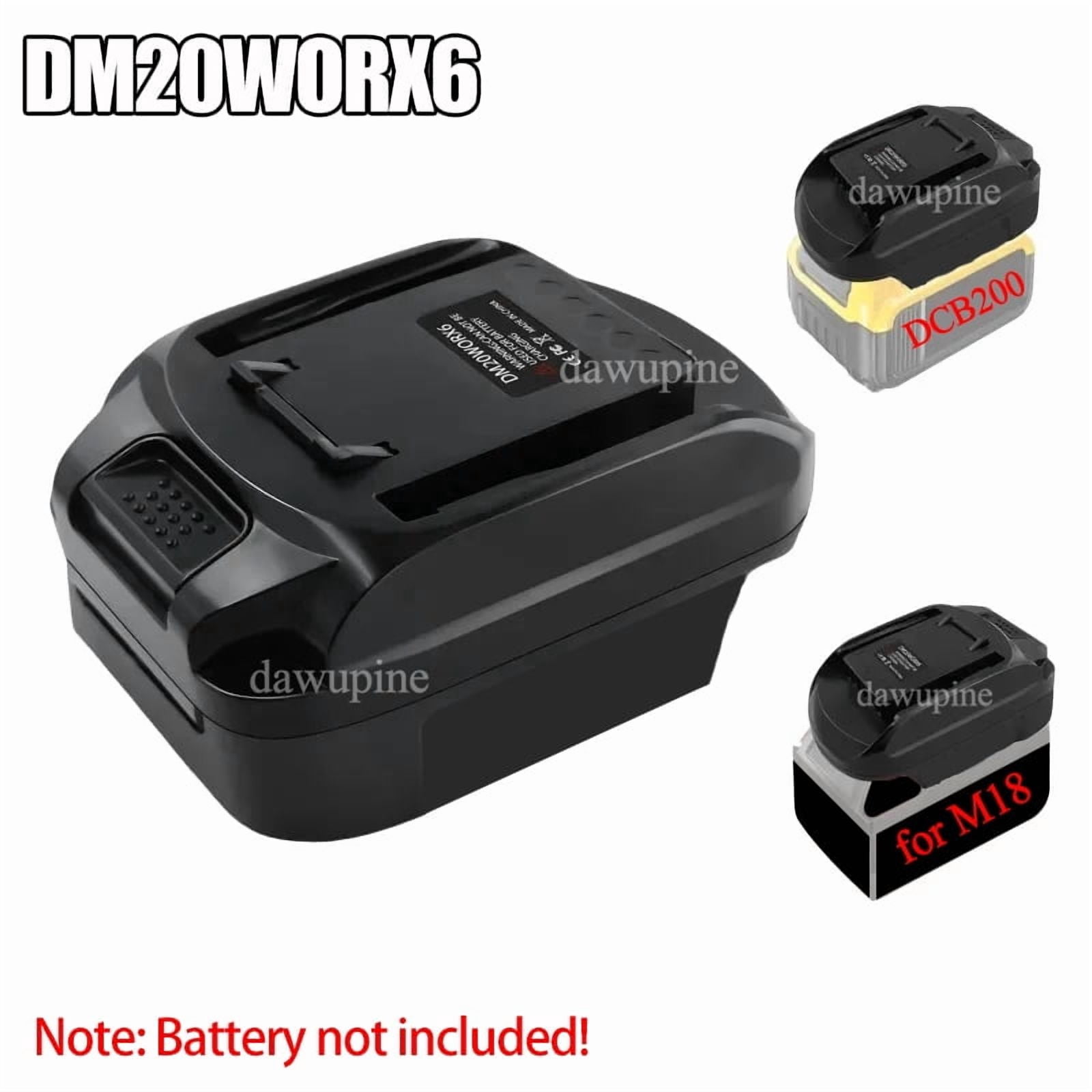 DM20WORX6 Power Tool Adapter Converter for Mil*wau*kee for M18 for De*walt 18V 20V Lithium Battery for Worx 20V 6 Pin Power Tools