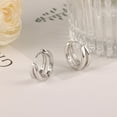 thumbnail image 7 of Lancharmed White Gold Plated Earrings for Mother,Double Circle Split Earring Teacher Gifts, 7 of 7