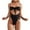 Black, variant on Women's Sexy High Cut Brazilian Bathing Suit One Shoulder Ribbed Bikini Colorblock Cutout One-Piece Thong Swimsuit Swimwear