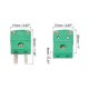 thumbnail image 2 of K Tipo Termopar Cable Conectores Macho Hembra Enchufe Adaptador Alta Temperatura 220°C (428°F) para Termopar Sensor Sonda Verde, 2 of 6