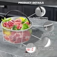 thumbnail image 3 of Vegetable Steamer Basket for Instant Pot Accessories 8qt or 6 Quart with Vegetable Peeler Stainless Steel Mesh Strainer with Handle for Vegetables Eggs Meats Kitchen Tools, 3 of 8