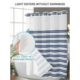 thumbnail image 4 of No Hook Shower Curtain with Snap in Liner,Ocean Navy Blue Stripe Waterproof Bath Curtain Double Layers with See Through Top Window,White Polka Dot Hotel Shower Curtains 72x72in, 4 of 9