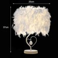 thumbnail image 5 of Lampe de Table à Plumes Blanches Veilleuse de Chevet, 5 of 5