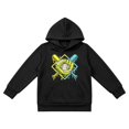 thumbnail image 3 of Luvior Halloween Boys Pullover Hoodie, Neon Baseball Glove Bat Graphic Hooded Sweatshirt, Casual LongâSleeve Hoodie with Front Kangaroo Pocket for Kids Sports Daily Wear, 3 of 6