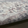 thumbnail image 2 of 10' Gray Floral Power Loom Distressed Washable Runner Rug, 2 of 7