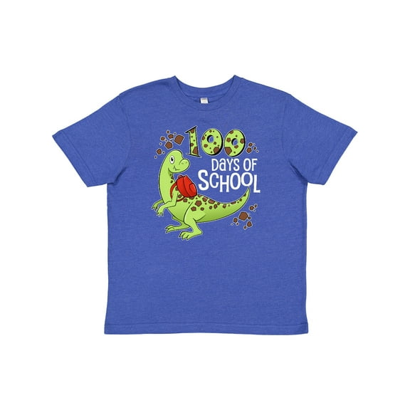 Inktastic 100 Days of School Cute Green Dinosaur Youth T-Shirt