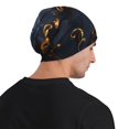 thumbnail image 5 of Rocae Elegant Gold Scrollwork for Beanies Hats for Men Women Warm Chunky Knit Hats Winter Adult Milk Silk Knitted Beanie, 5 of 7