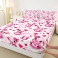 thumbnail image 4 of Erosebridal Kawaii Animals Pig Bed Sheets,Pink Loves Pattern King Sheets For Girls Kids 4pcs, 4 of 6
