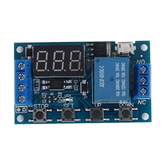 HOT -521 Digital Time Delay 1 Way Relay Trigger Cycle Timer Switch Circuit Board Timing Control Module