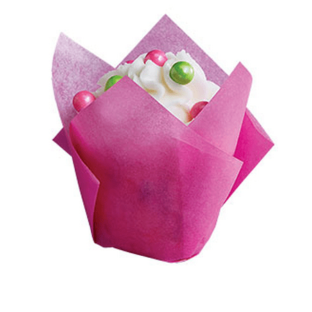- Hot Pink Elegant Tulip Cupcake Liner Cups -24Pack (small)