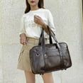 thumbnail image 6 of HUISZJ Shoulder Bag, Leisure Tote Bag, PU Leather Shoulder Bag for Work Travel Outdoor (Brown), 6 of 10