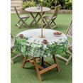 thumbnail image 3 of Outdoor Tablecloth with Umbrella Hole and Zipper, St. Patrick's Round Table Cloth 54 Inch Waterproof Tablecloth, Lucky Shamrock Green Eucalyptus Floral Blue Picnic Table Cover for Patio Camping, 3 of 7