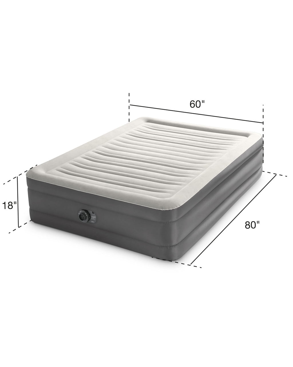 INTEX 18" Queen TruAire TPU Comfort-Plush Airbed w/ Built-in Pump; Lightweight, PVC-Free, with 2-Year Warranty