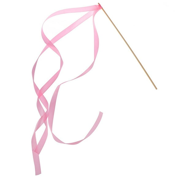 EeaseCA 20Pcs Ribbon Sticks Fairy Sticks Ribbon Streamers Wands Wedding Party Wands Party Favors without Bell (Pink)