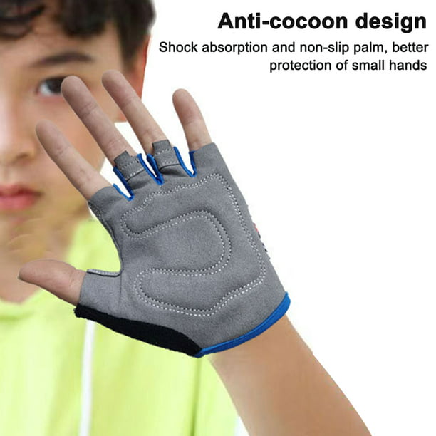 Cycling Gloves, Fingerless Gloves for Kids, Perfect for Bike, Scooter &  Skateboard, Ideal for Boys and Girls