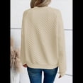 thumbnail image 4 of Sudadera de Cuello en V para Mujer, Larga, Estilo Jersey Albaricoque XL, 4 of 5